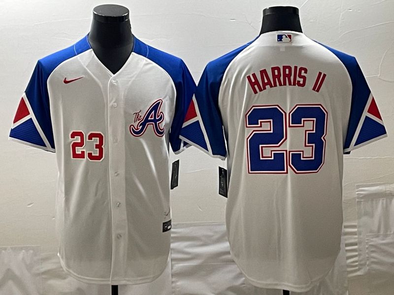 Men Atlanta Braves #23 Harris ii White City Edition 2024 Nike MLB Jersey style 2->atlanta braves->MLB Jersey